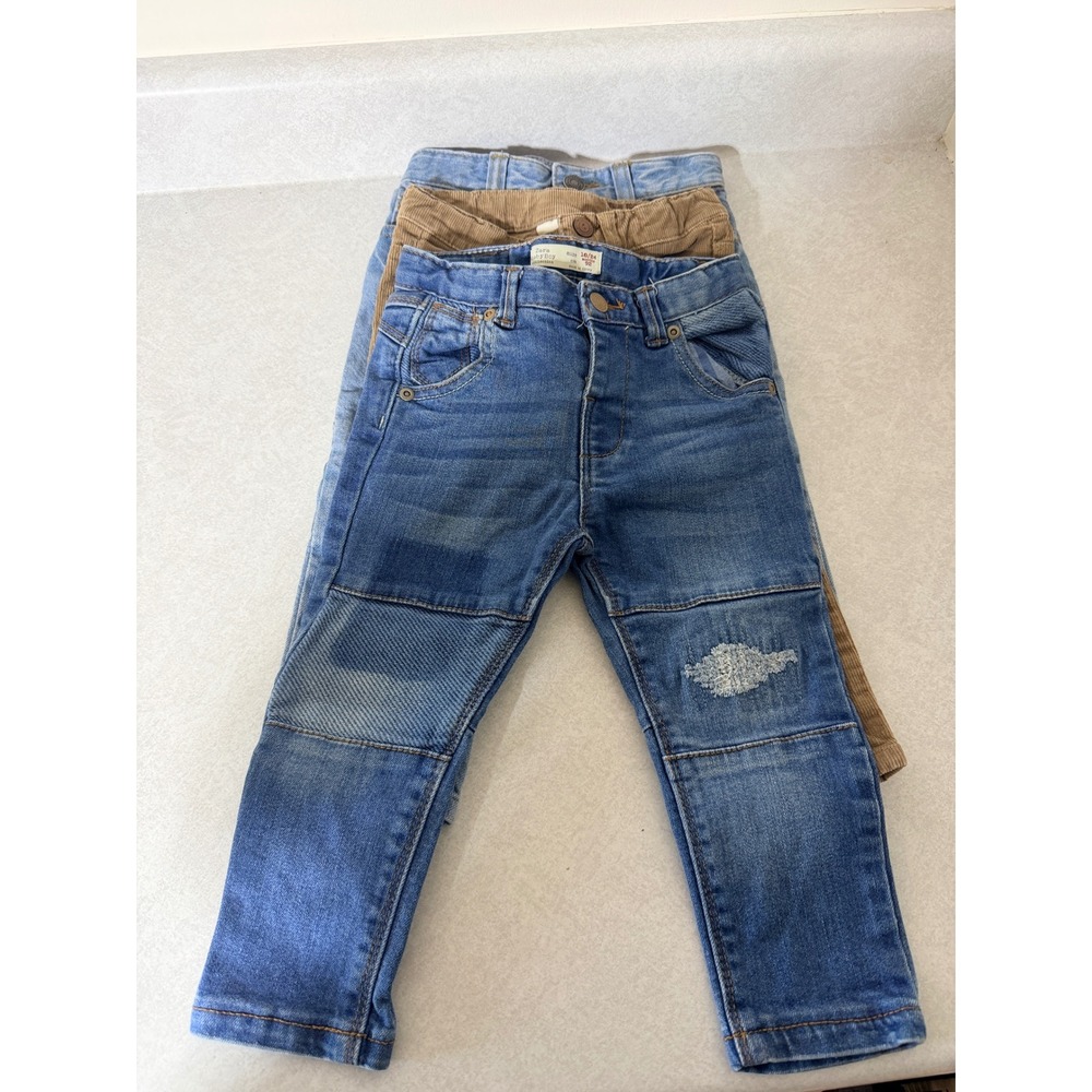 Zara Baby Boy & Carters Toddler Pants Bundle Jeans Corduroy Distressed 12-24M 2T